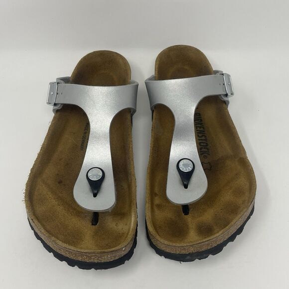 Birkenstock Shoes - Birkenstock Silver and Brown Sandals